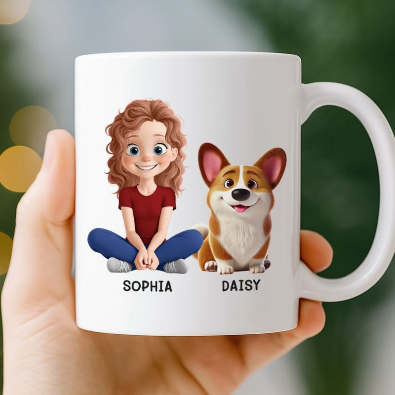 Custom Mug - Personalized Birthday Gifts For Dog Lovers, Dog Dad And Mom - My Heart Has Four Paws