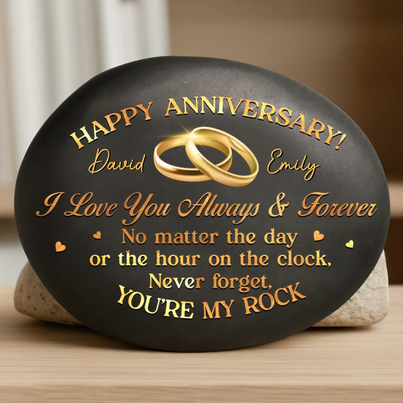 Custom Printed Rock - Personalized Anniversary Wedding Gifts For Husband And Wife, Him And Her - My Daily Dose Of Happy