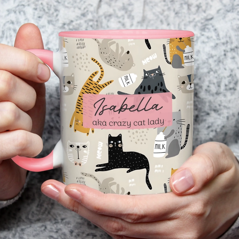 Custom Accent Mug - Personalized Birthday Gifts For Cat Lovers, Cat Mom And Dad - Professional Meow Translator