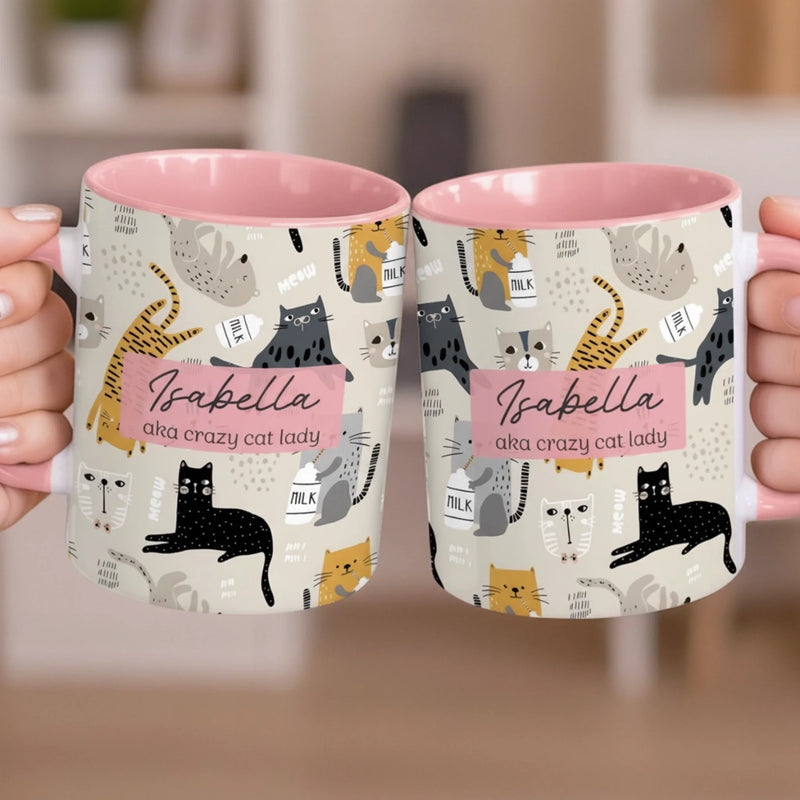 Custom Accent Mug - Personalized Birthday Gifts For Cat Lovers, Cat Mom And Dad - Professional Meow Translator