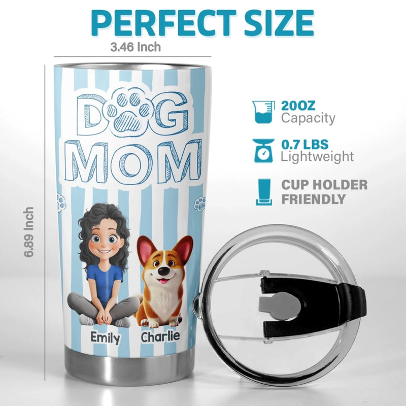 Custom Tumbler - Personalized Birthday Gifts For Dog Cat Lovers, Dog Dad And Mom, Cat Owners - Mom Of A Good Boy