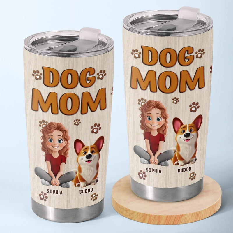 Custom Tumbler - Personalized Birthday Gifts For Dog Cat Lovers, Dog Dad And Mom, Cat Owners - Living My Best Dog Mom Life