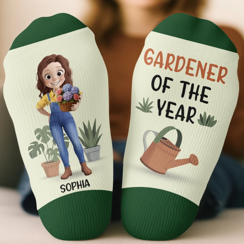 Custom Crew Socks - Personalized Birthday Garden Gifts For Gardeners - Plant Lady Energy