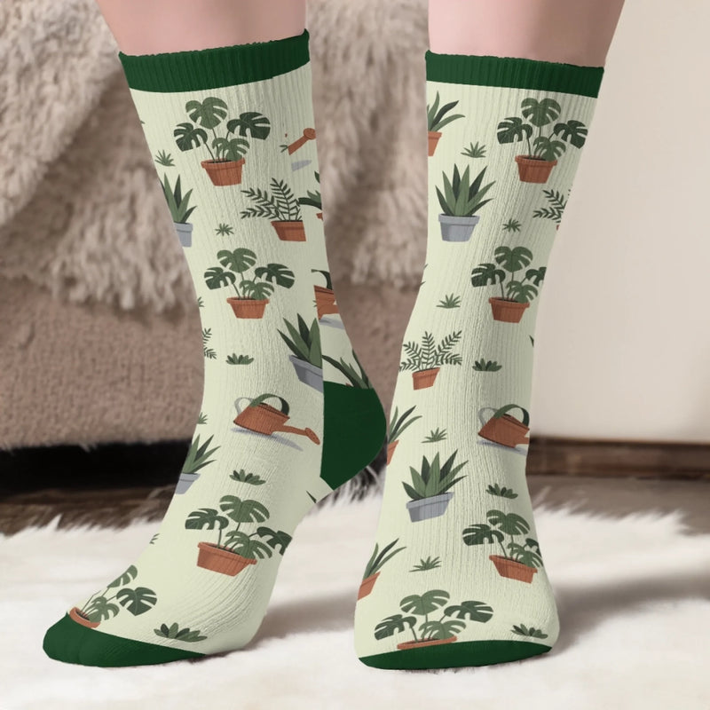 Custom Crew Socks - Personalized Birthday Garden Gifts For Gardeners - Plant Lady Energy