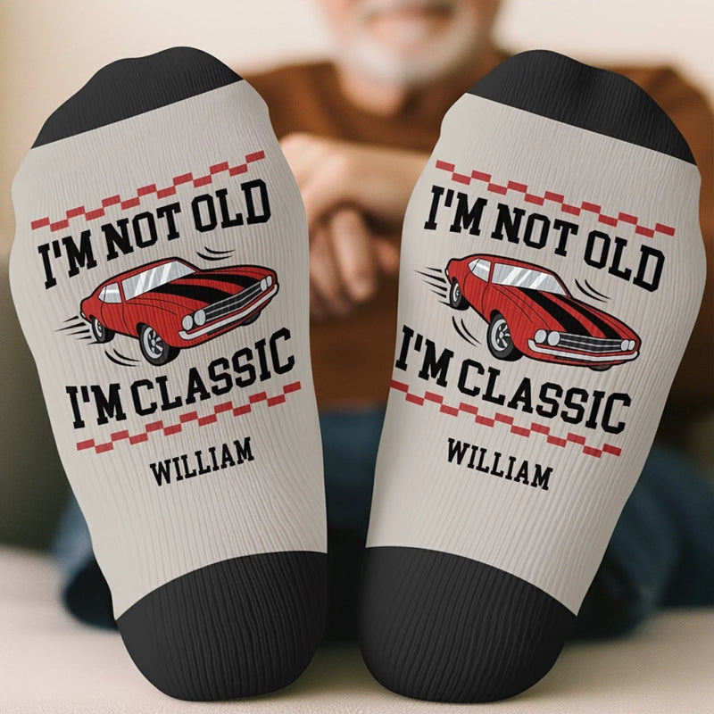 Custom Crew Socks - Personalized Birthday Gifts For Father, Best Friends, Husband - Vintage But Savage