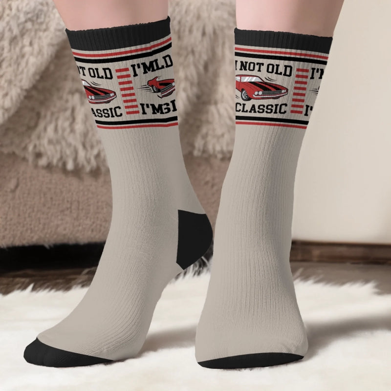 Custom Crew Socks - Personalized Birthday Gifts For Father, Best Friends, Husband - Vintage But Savage