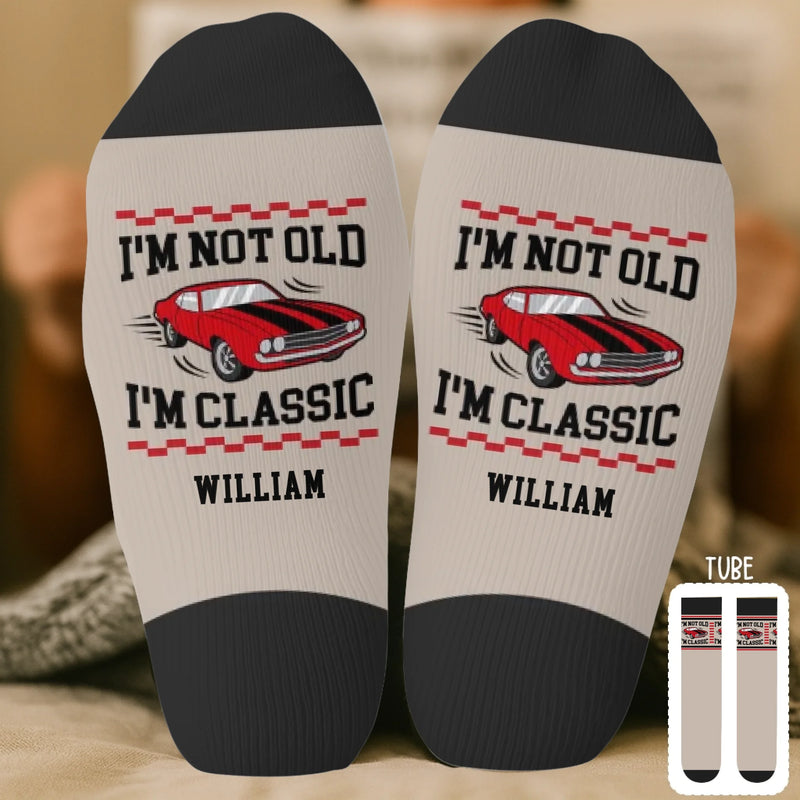 Custom Crew Socks - Personalized Birthday Gifts For Father, Best Friends, Husband - Vintage But Savage