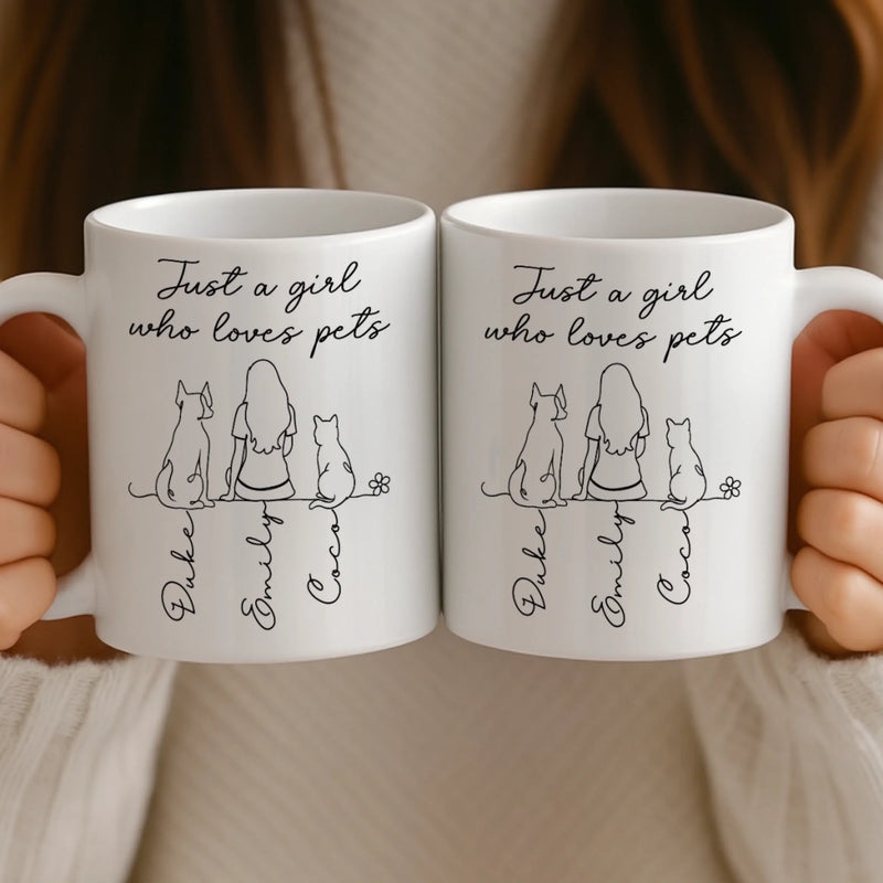 Custom Mug - Personalized Birthday Gifts For Dog Cat Lovers, Dog Dad And Mom, Cat Owners - My Pets My Happiness