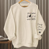 Custom Unisex Sweatshirt, Hoodie With Design On Sleeve - Personalized Christmas Birthday Gifts For Cat Lovers, Cat Mom And Dad - My Therapist Has Whiskers