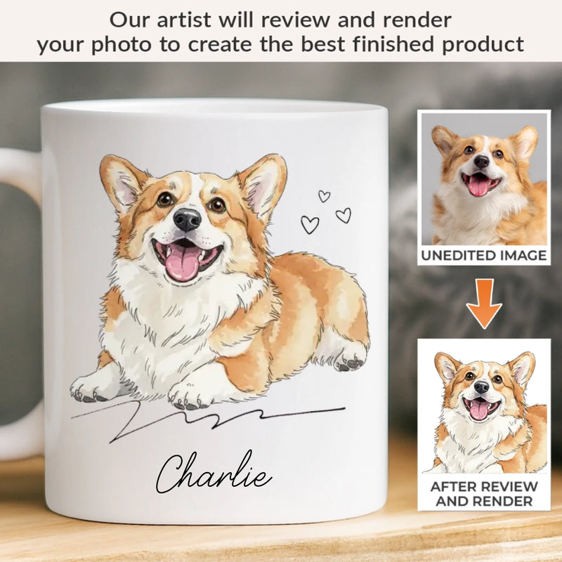 Custom Photo Mug - Personalized Christmas Birthday Gifts For Dog Cat Lovers, Dog Dad And Mom, Cat Owners - Dog Hair Is My Glitter