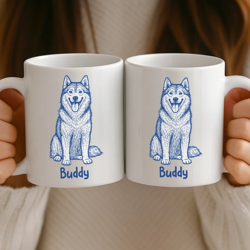 Custom Photo Mug - Personalized Christmas Birthday Gifts For Dog Cat Lovers, Dog Dad And Mom, Cat Owners - Love Begins With A Wet Nose