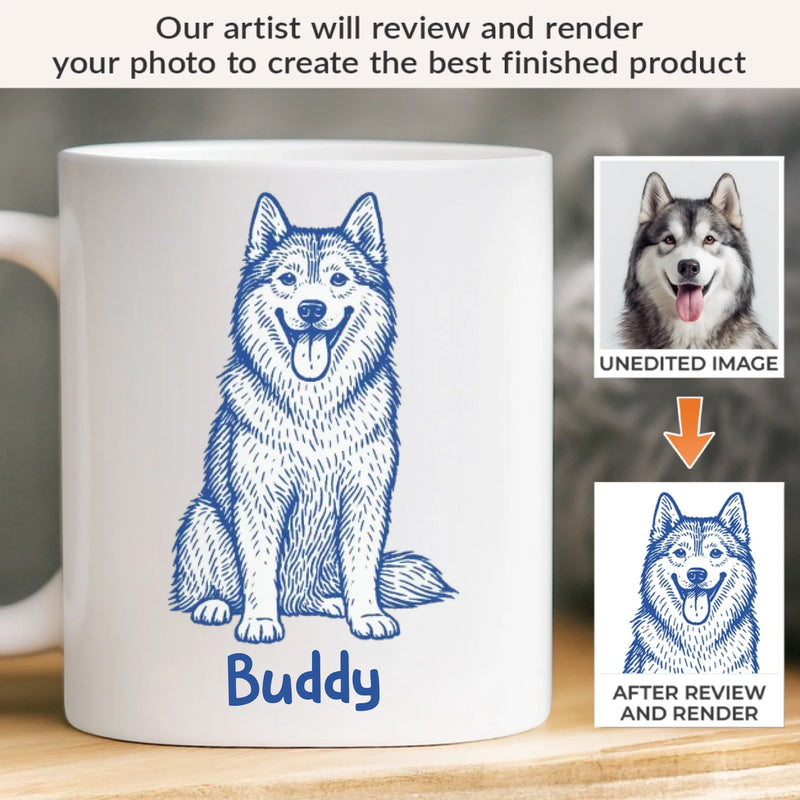 Custom Photo Mug - Personalized Christmas Birthday Gifts For Dog Cat Lovers, Dog Dad And Mom, Cat Owners - Love Begins With A Wet Nose