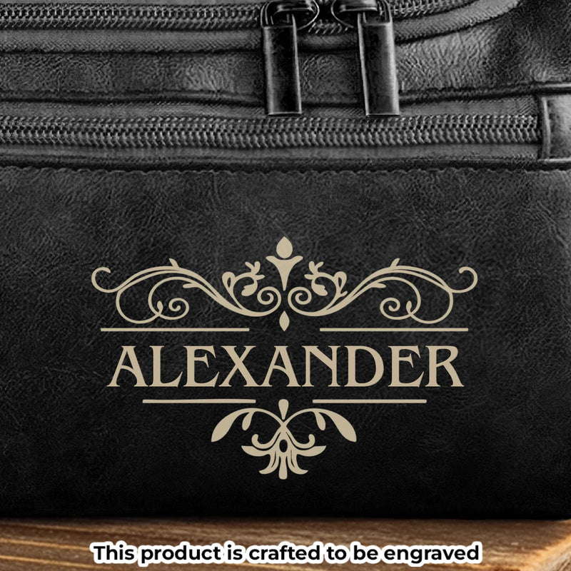 Custom Engraved Leather Toiletry Bag - Personalized Birthday Gifts For Dad, Brother, Grandpa, Husband - Crafted For A Good Man