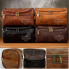 Custom Engraved Leather Toiletry Bag - Personalized Birthday Gifts For Dad, Brother, Grandpa, Husband - Crafted For A Good Man