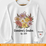 Custom Name Grandma's Garden Gifts for Grandma - Personalized Sweater