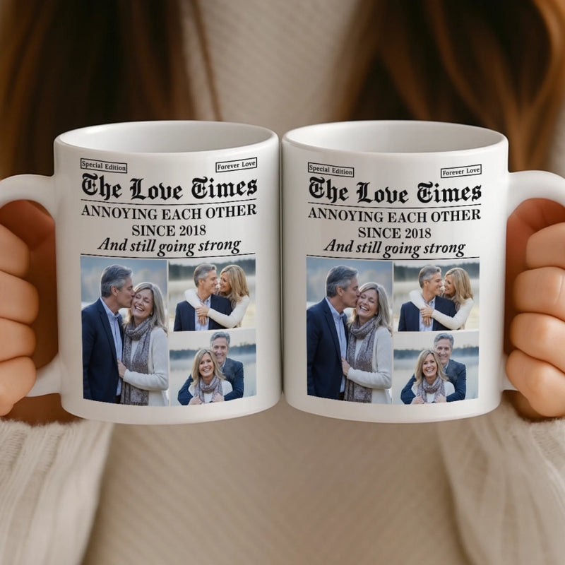 Custom Photo Mug - Personalized Anniversary Wedding Gifts For Husband And Wife, Him And Her - Together Feels Like Home