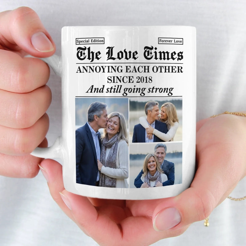 Custom Photo Mug - Personalized Anniversary Wedding Gifts For Husband And Wife, Him And Her - Together Feels Like Home