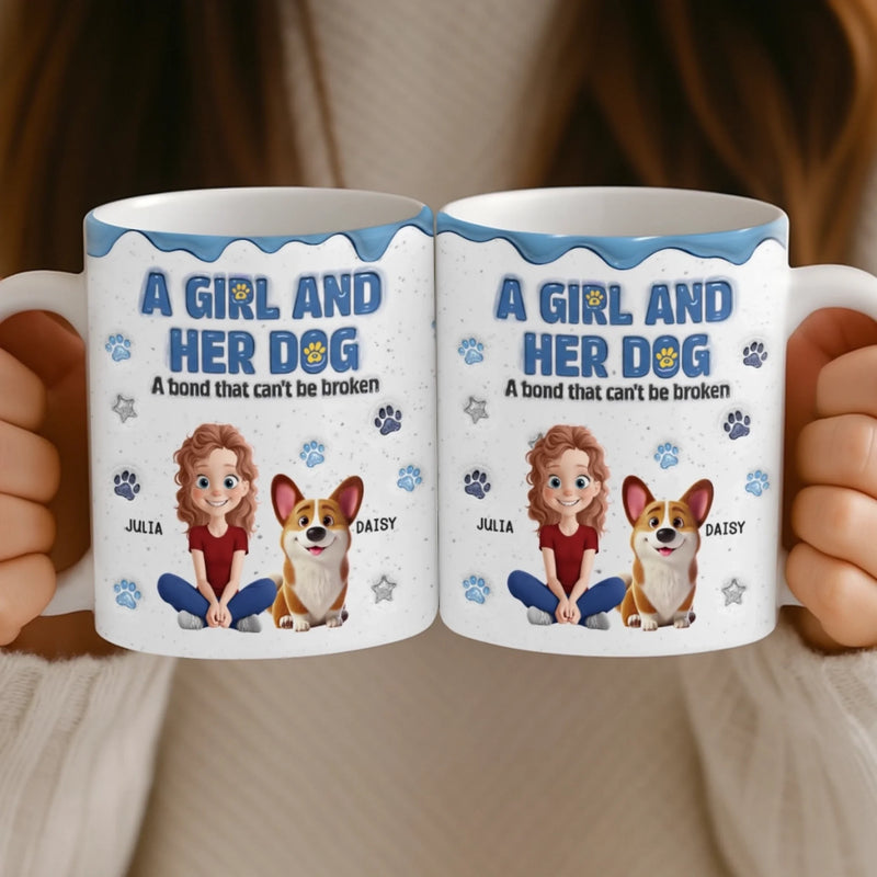 Custom Mug - Personalized Christmas Birthday Gifts For Dog Lovers, Dog Dad And Mom - Besties With Fur