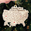 Custom Long Distance Acrylic Ornament - Personalized Christmas Birthday Gifts For Mom, Dad, Brother, Sister, Kids - Family Love Knows No Distance