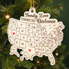 Custom Long Distance Acrylic Ornament - Personalized Christmas Birthday Gifts For Mom, Dad, Brother, Sister, Kids - Family Love Knows No Distance