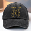 Custom Vintage Washed Denim Baseball Cap US - Personalized Birthday Gifts For Dad, Grandpa - Dad Powered By Kid Smiles