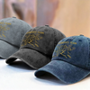 Custom Vintage Washed Denim Baseball Cap US - Personalized Birthday Gifts For Dad, Grandpa - Dad Powered By Kid Smiles