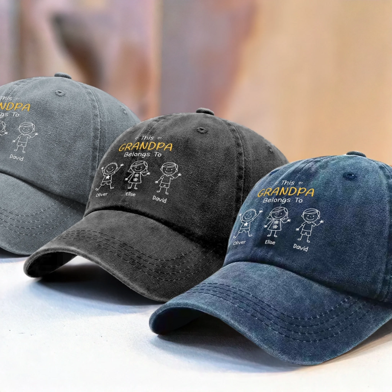 Custom Vintage Washed Denim Baseball Cap US - Personalized Birthday Gifts For Dad, Grandpa - Best Dad Best Childhood Ever