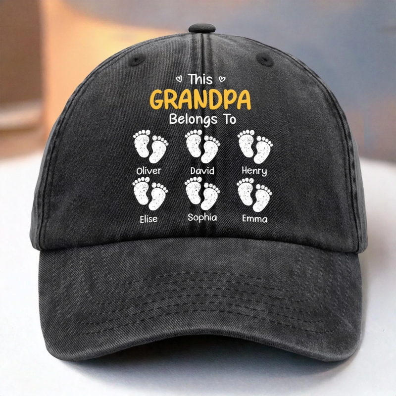 Custom Vintage Washed Denim Baseball Cap US - Personalized Birthday Gifts For Dad, Grandpa - My Dad My Forever Hero