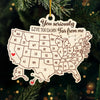 Custom Long Distance Acrylic Ornament - Personalized Best Friend Christmas Birthday Gifts For Women, Besties, Sisters, BFF - Bestie Love Knows No Distance