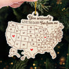 Custom Long Distance Acrylic Ornament - Personalized Best Friend Christmas Birthday Gifts For Women, Besties, Sisters, BFF - Bestie Love Knows No Distance