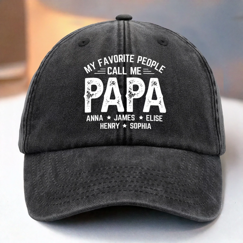 Custom Vintage Washed Denim Baseball Cap US - Personalized Birthday Gifts For Dad, Grandpa - Grandpa Makes Every Day Brighter