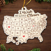 Custom Long Distance Acrylic Ornament - Personalized Best Friend Christmas Birthday Gifts For Women, Besties, Sisters, BFF - Besties Across The Miles