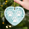 Custom Ceramic Ornament - Personalized Pet Christmas Memorial Sympathy Gifts For Dogs, Cats - Paws In Hearts Forever Loved