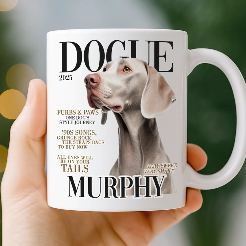 Custom Photo Magazine Mug - Personalized Birthday Gifts For Dog Lovers, Dog Dad And Mom - Captured Love In A Cup