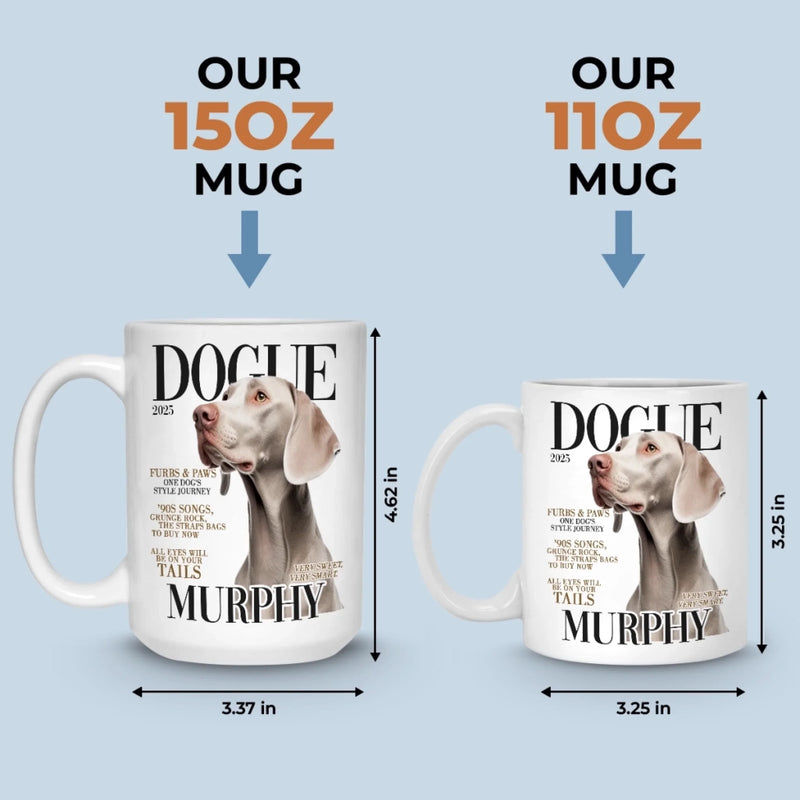 Custom Photo Magazine Mug - Personalized Birthday Gifts For Dog Lovers, Dog Dad And Mom - Captured Love In A Cup