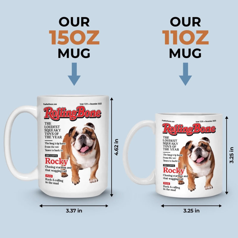 Custom Photo Magazine Mug - Personalized Birthday Gifts For Dog Lovers, Dog Dad And Mom - Smiling Because Of You