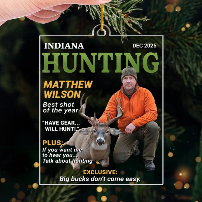 Custom Photo Magazine Acrylic Ornament - Personalized Christmas Birthday Hunting Gifts For Hunters - Buck Season Is My Reason