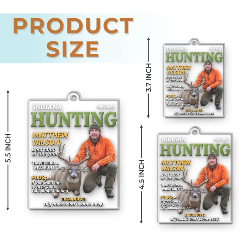 Custom Photo Magazine Acrylic Ornament - Personalized Christmas Birthday Hunting Gifts For Hunters - Buck Season Is My Reason