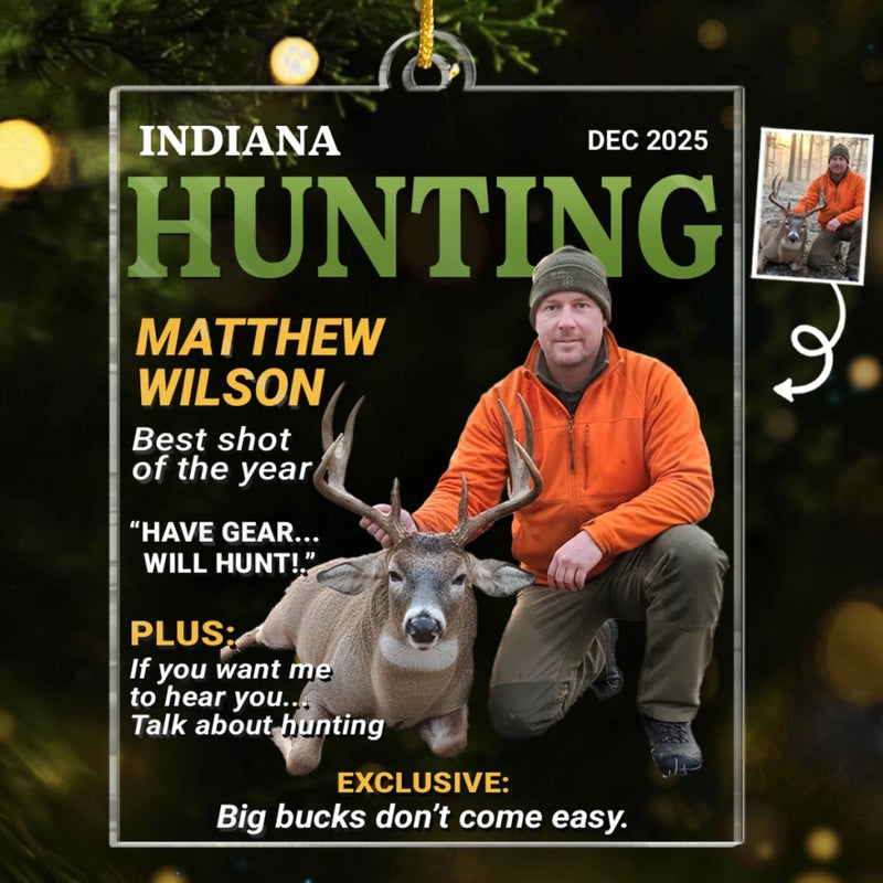 Custom Photo Magazine Acrylic Ornament - Personalized Christmas Birthday Hunting Gifts For Hunters - Buck Season Is My Reason