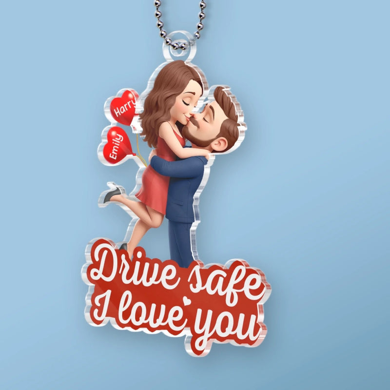 Custom Acrylic Car Ornament - Personalized Anniversary Wedding Gifts For Husband And Wife, Him And Her - Forever Yours No Refunds