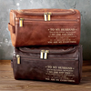 Custom Engraved Leather Toiletry Bag - Personalized Birthday Gifts For Husband - With You Life Feels Right
