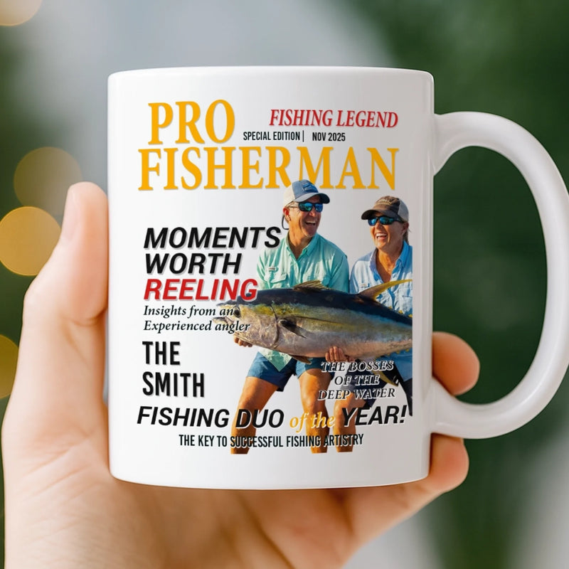 Custom Photo Magazine Mug - Personalized Birthday Gifts For Fisherman - The Catch Of A Lifetime
