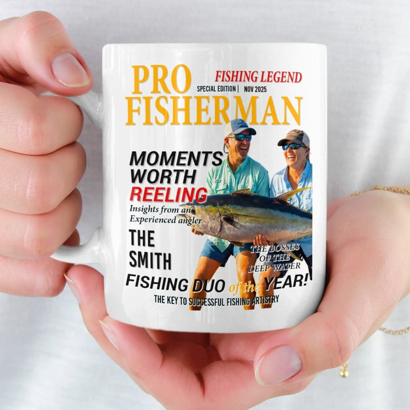 Custom Photo Magazine Mug - Personalized Birthday Gifts For Fisherman - The Catch Of A Lifetime