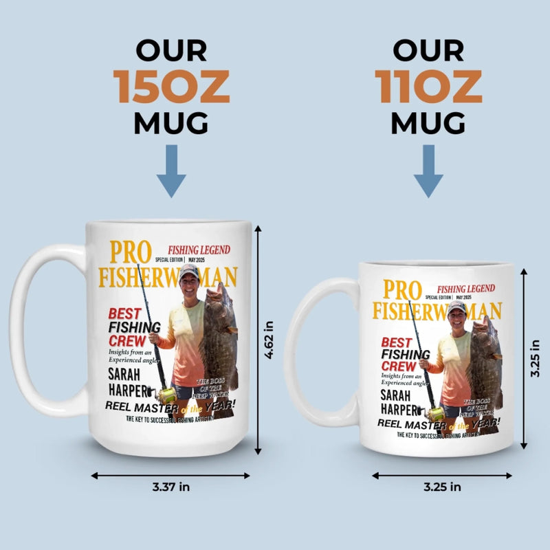 Custom Photo Magazine Mug - Personalized Birthday Gifts For Fisherman - Hooked On The Outdoors