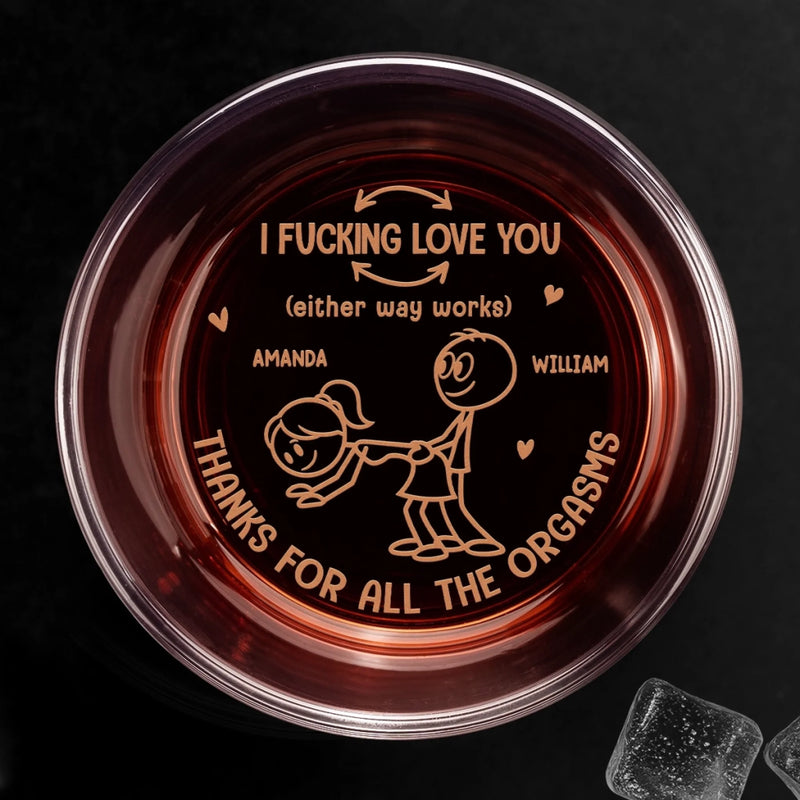 Custom Whiskey Glass - Personalized Anniversary Wedding Gifts For Husband And Wife, Him And Her, Wine, Bourbon, Whiskey Lovers - My Favorite Person Since Always