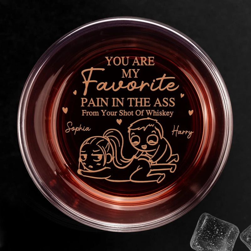 Custom Whiskey Glass - Personalized Anniversary Wedding Gifts For Husband And Wife, Him And Her, Wine, Bourbon, Whiskey Lovers - Laughing Loving Living With You