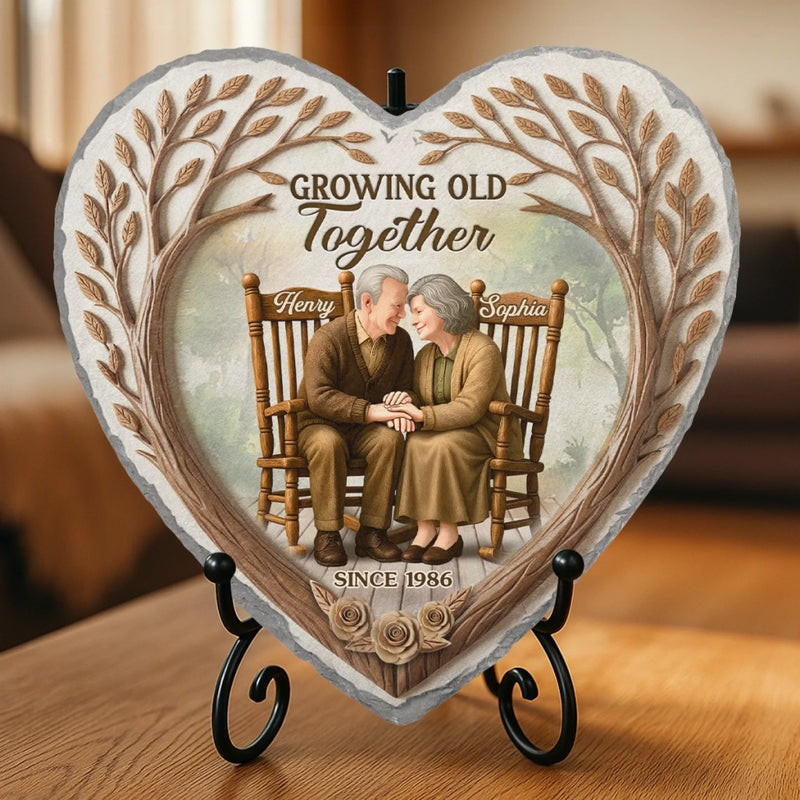 Custom Heart Shaped Memorial Stone - Personalized Anniversary Wedding Gifts For Husband And Wife, Him And Her - Eternally Loved