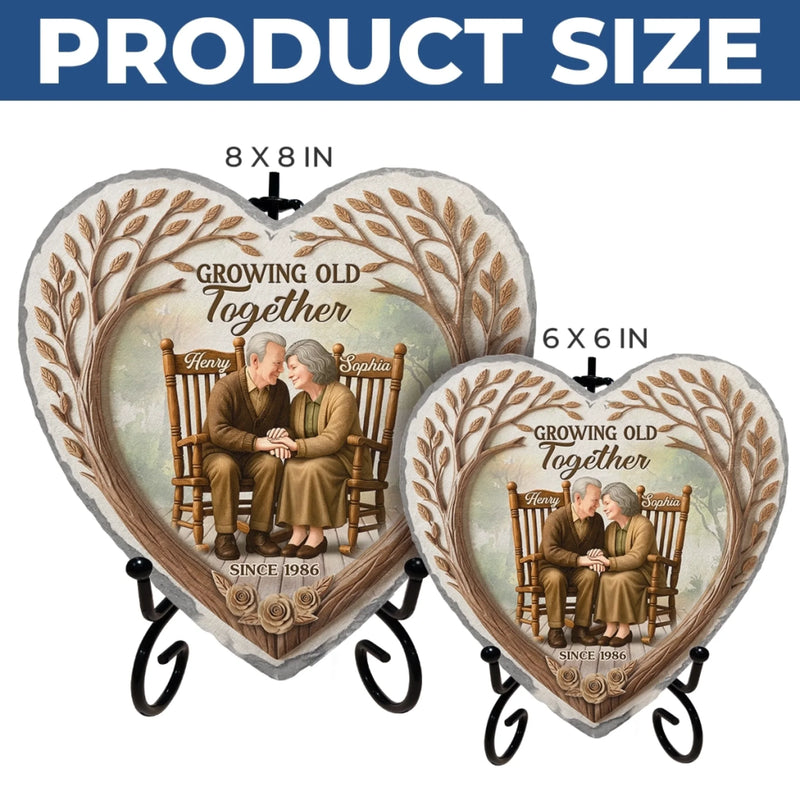 Custom Heart Shaped Memorial Stone - Personalized Anniversary Wedding Gifts For Husband And Wife, Him And Her - Eternally Loved