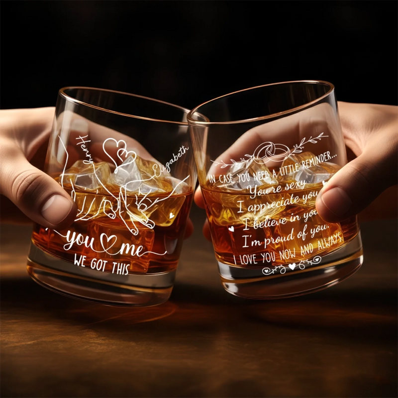 Custom Whiskey Glass - Personalized Anniversary Wedding Gifts For Husband And Wife, Him And Her - You Make Every Day Better