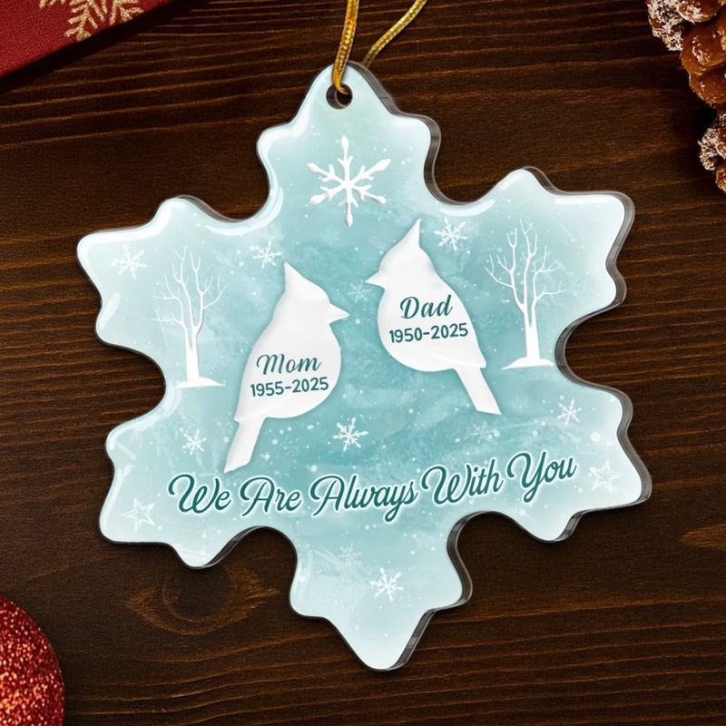 Custom Acrylic Ornament - Personalized Christmas Memorial Sympathy Gifts For Loss Of Mom, Dad - Always Missed Always Loved